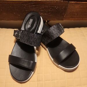 Michael Kors Black Double Strap Sandals
